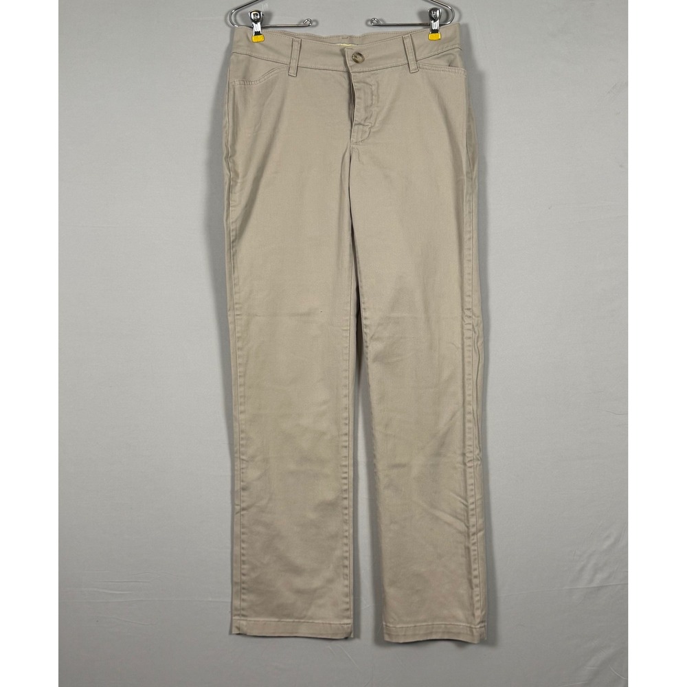 Riders by Lee Easy Care Pants Womens 8 M Khaki Like New Straight Leg Cotton